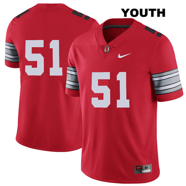 Ohio State Buckeyes Youth Antwuan Jackson #51 Red Authentic Nike 2018 Spring Game No Name College NCAA Stitched Football Jersey CW19M84BS